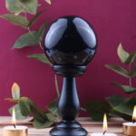 90mm Coloured Crystal Ball with Wooden Stand