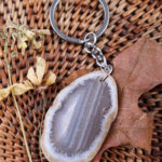 Agate Slice Keyring
