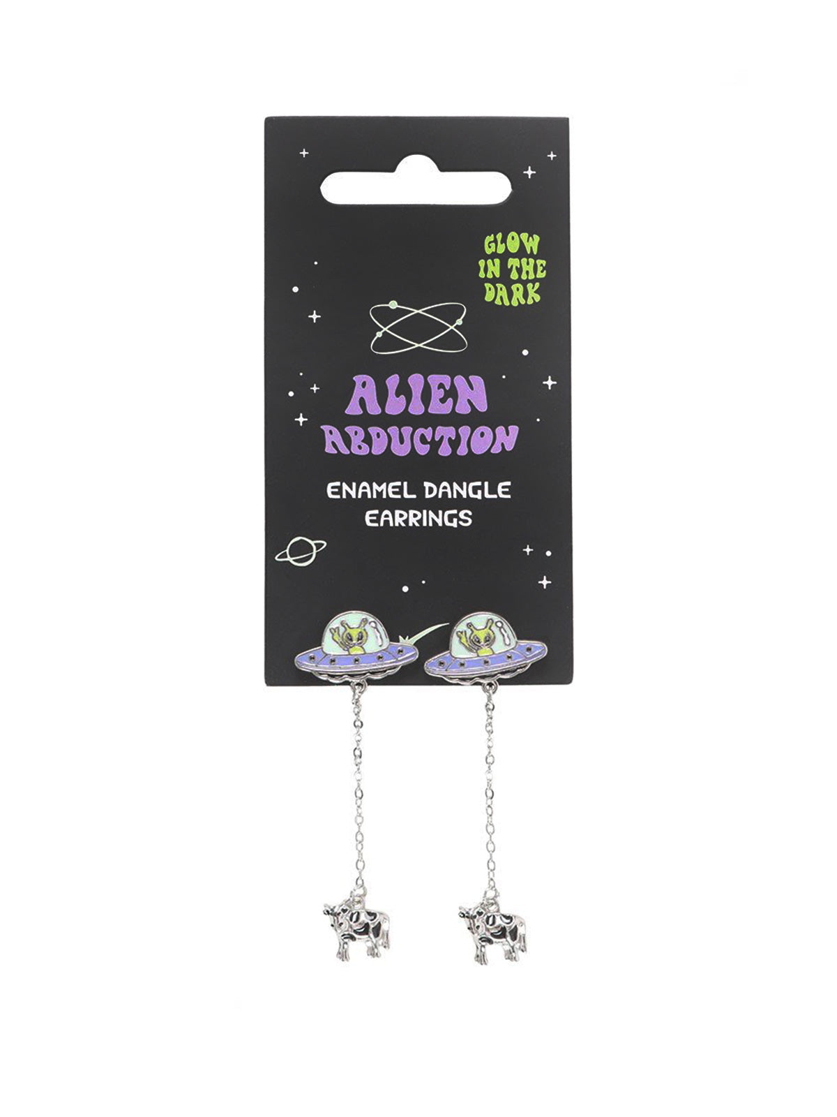 Alien Abduction Dangle Earrings Glow in the Dark - Image 2