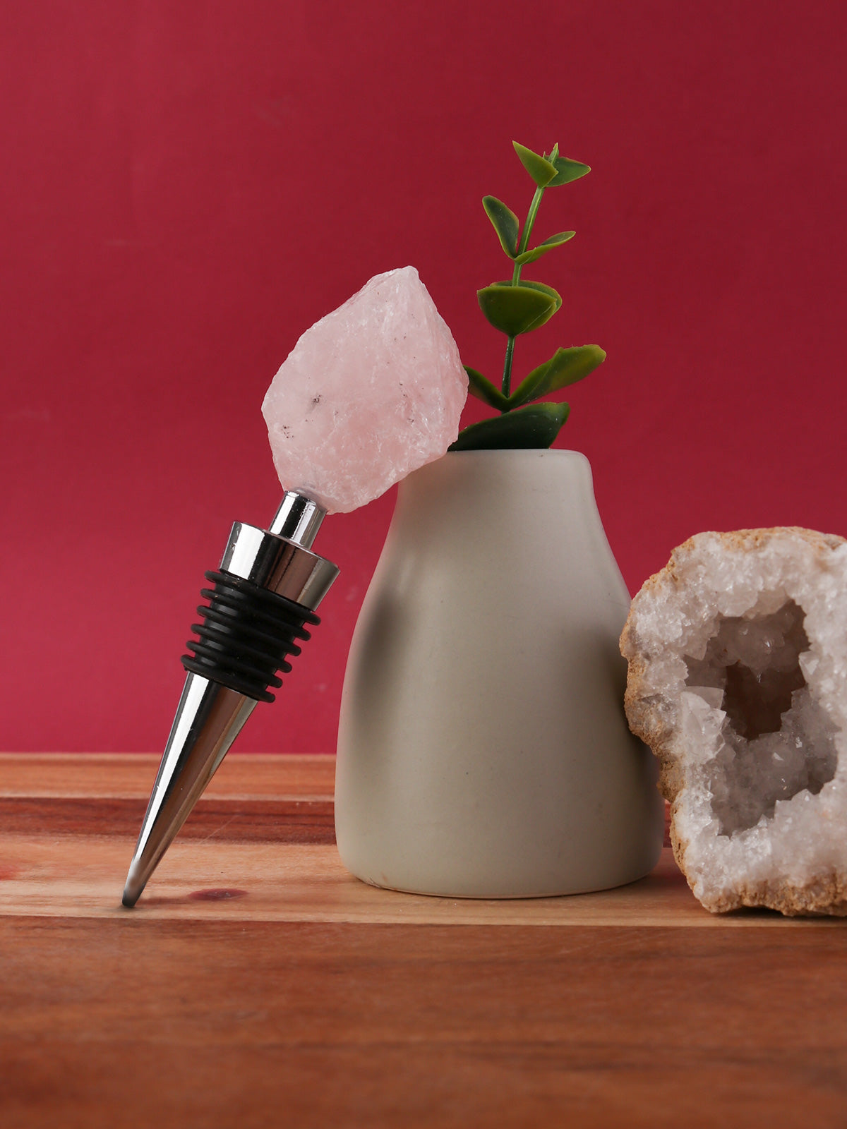 Crystal_Wine_Bottle_Stopper_Rose_Quartz-Image_1.jpg Crystal Wine Bottle Stopper - Image 1