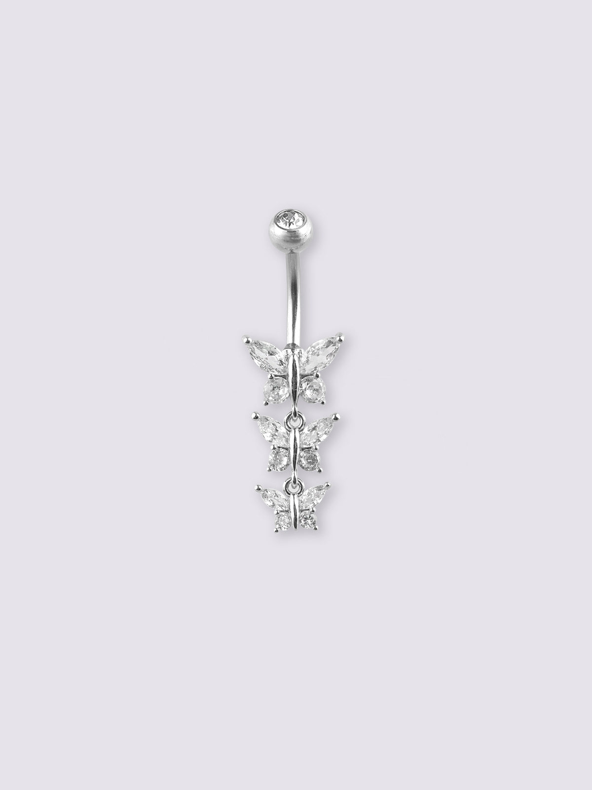 Gem_Triple_Butterfly_Navel_Barbell_14G_Clear-Image_1.jpg Gem Triple Butterfly Navel Barbell 14G - Image 1