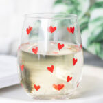Heart Print Stemless Glass