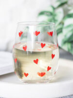 Heart Print Stemless Glass