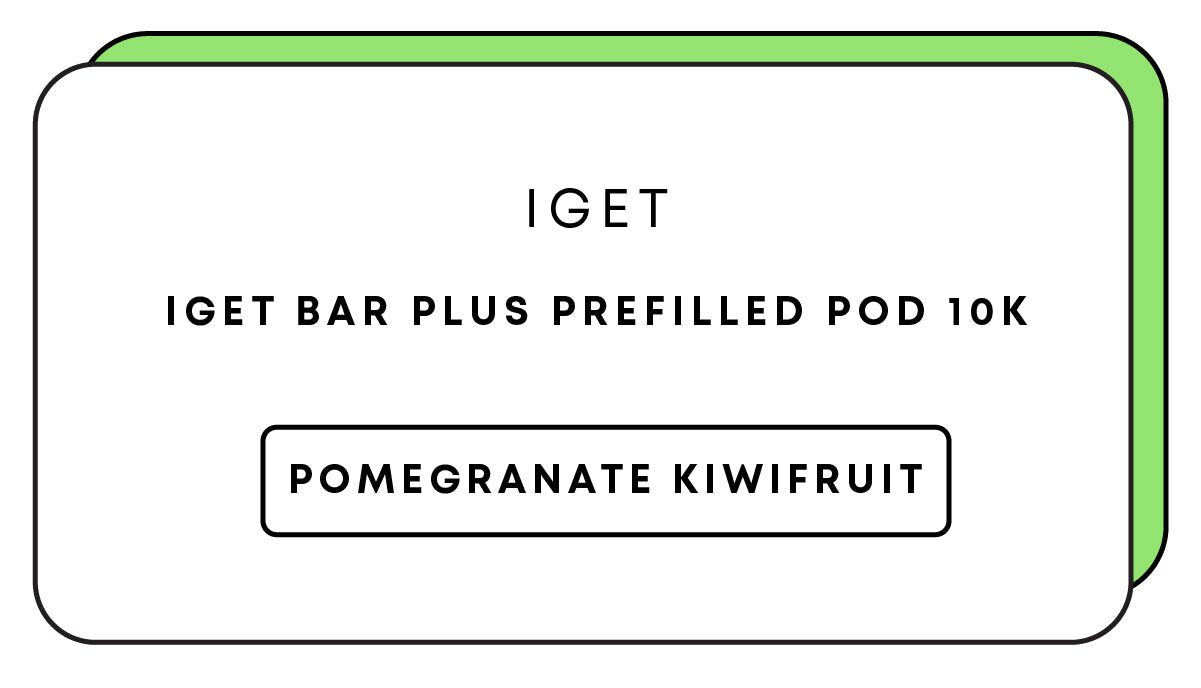 IGET_Bar_Plus_Prefilled_Pod_10k_Pomegranate_Kiwifruit-Image_1.jpg IGET Bar Plus Prefilled Pod 10k - Image 1