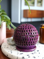 Incense Cone & Tealight Holder Ball Purple
