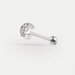 Moon Gem Ear Stud 18G