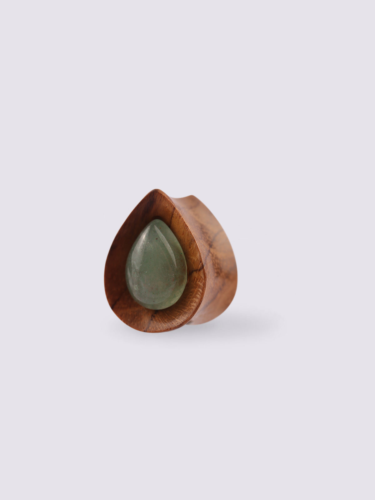Olive_Wood_Aventurine_Teardrop_Plug_12mm_Beige-Image_1.jpg Olive Wood Aventurine Teardrop Plug 12mm - Image 1