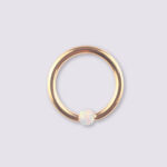 Opal Gold Bead Ring 14G