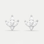 Sterling Silver Crystal Blossom Stud Earrings