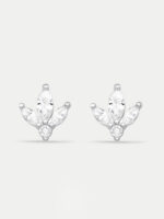 Sterling Silver Crystal Blossom Stud Earrings