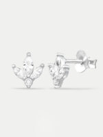 Sterling Silver Crystal Blossom Stud Earrings - Image 2