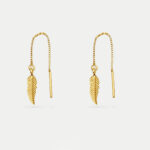 Sterling Silver Feather Thread Drop Earring