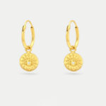 Sterling Silver Gold Plated Eye Hoop Drop Earrings