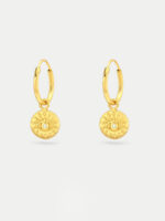 Sterling Silver Gold Plated Eye Hoop Drop Earrings
