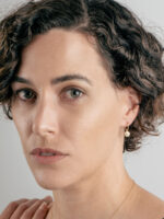 Sterling Silver Gold Plated Eye Hoop Drop Earrings - Image 3