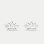 Sterling Silver Lotus Stud Earrings