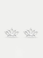 Sterling Silver Lotus Stud Earrings