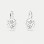Sterling Silver Monstera Leaf Ear Hoops