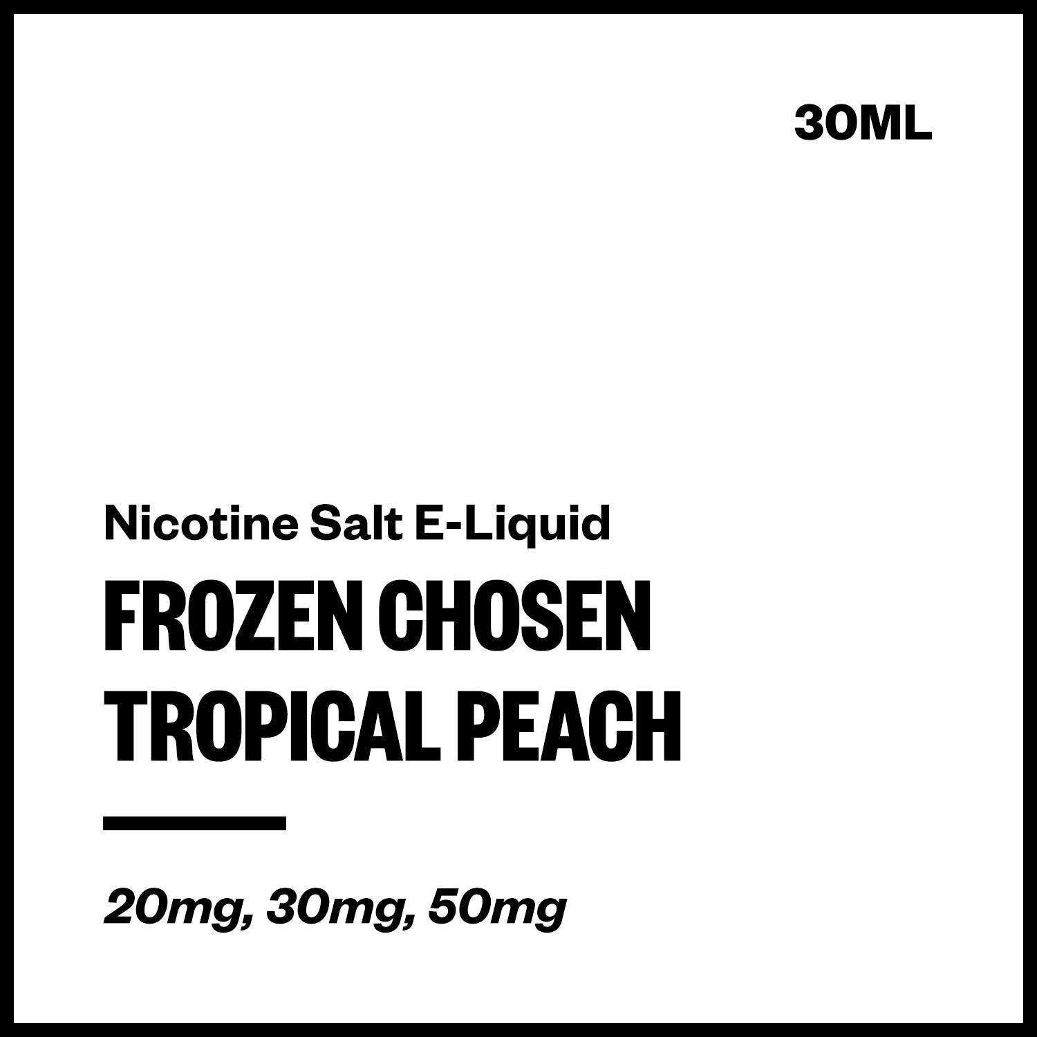 frozen-chosen-salts-tropical-peach_197cb082-8adc-41d4-8fa1-6f7207c70225.jpg Frozen Chosen - Tropical Peach (Nic Salt E-Liquid 30ml) - Image 1