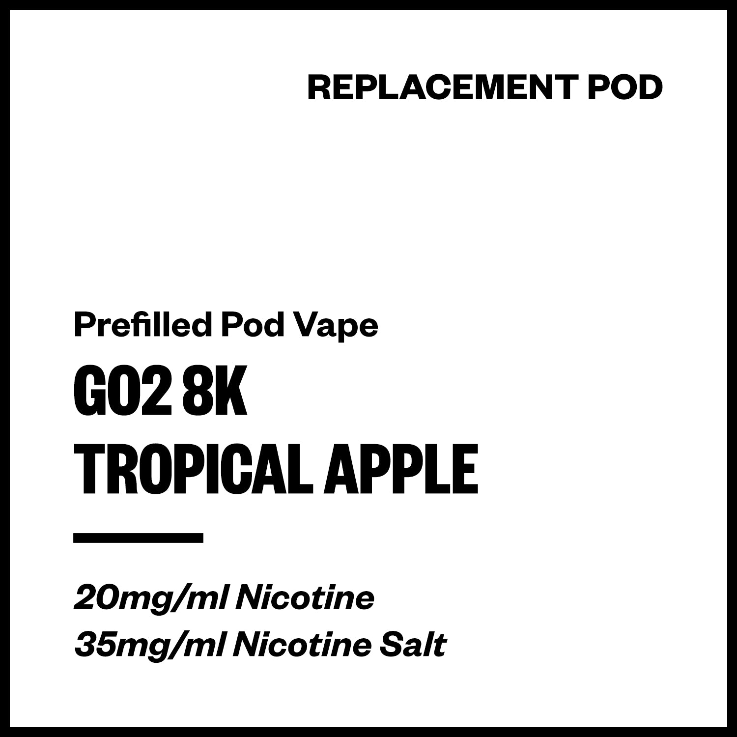go2-8k-prefilled-pod-tropical-apple.jpg Go2 8K / IGET Bar Plus - Tropical Apple (Replacement Pod) - Image 1