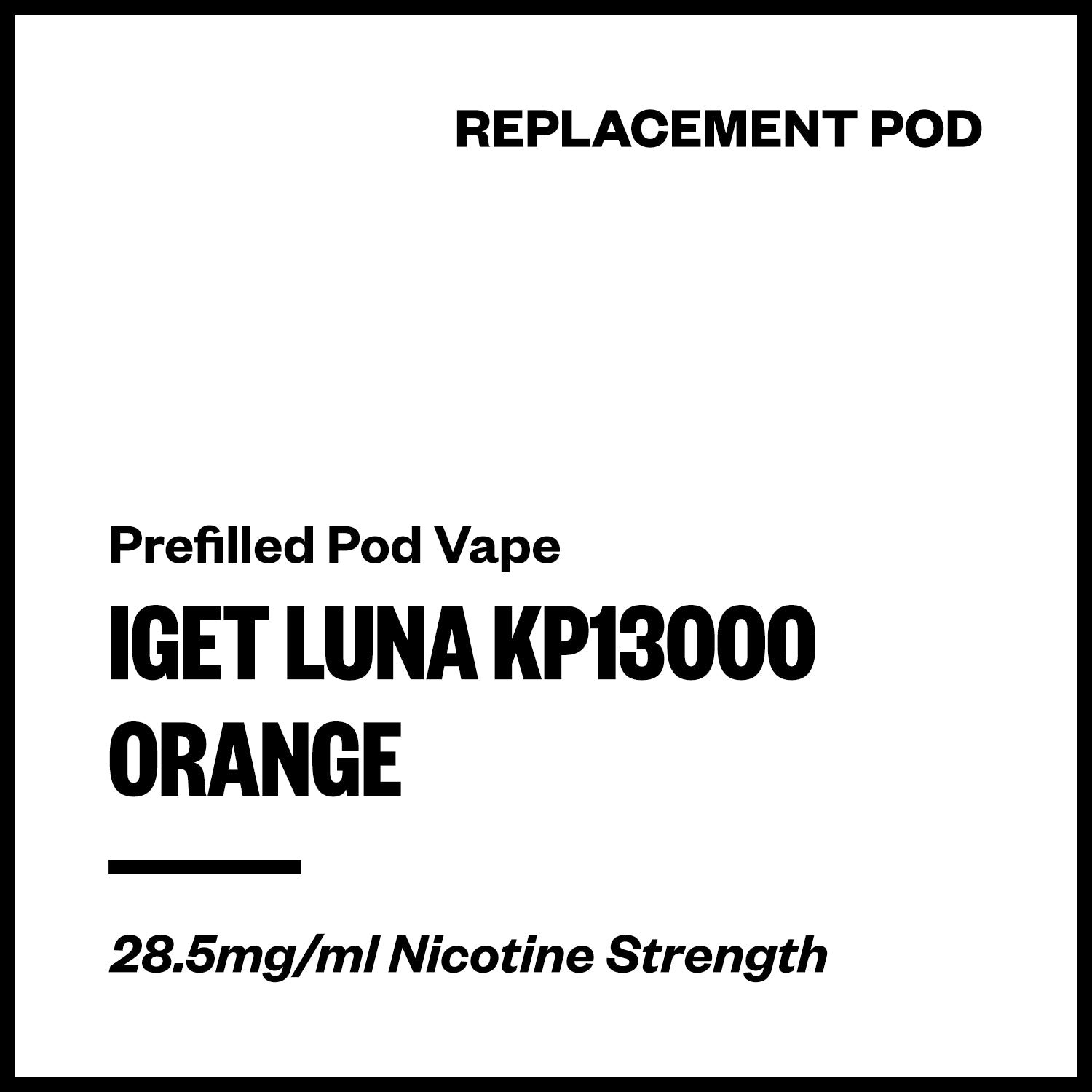 iget-luna-kp13000-pod-orange.jpg IGET Luna KP13000 - Orange (Replacement Pod) - Image 1