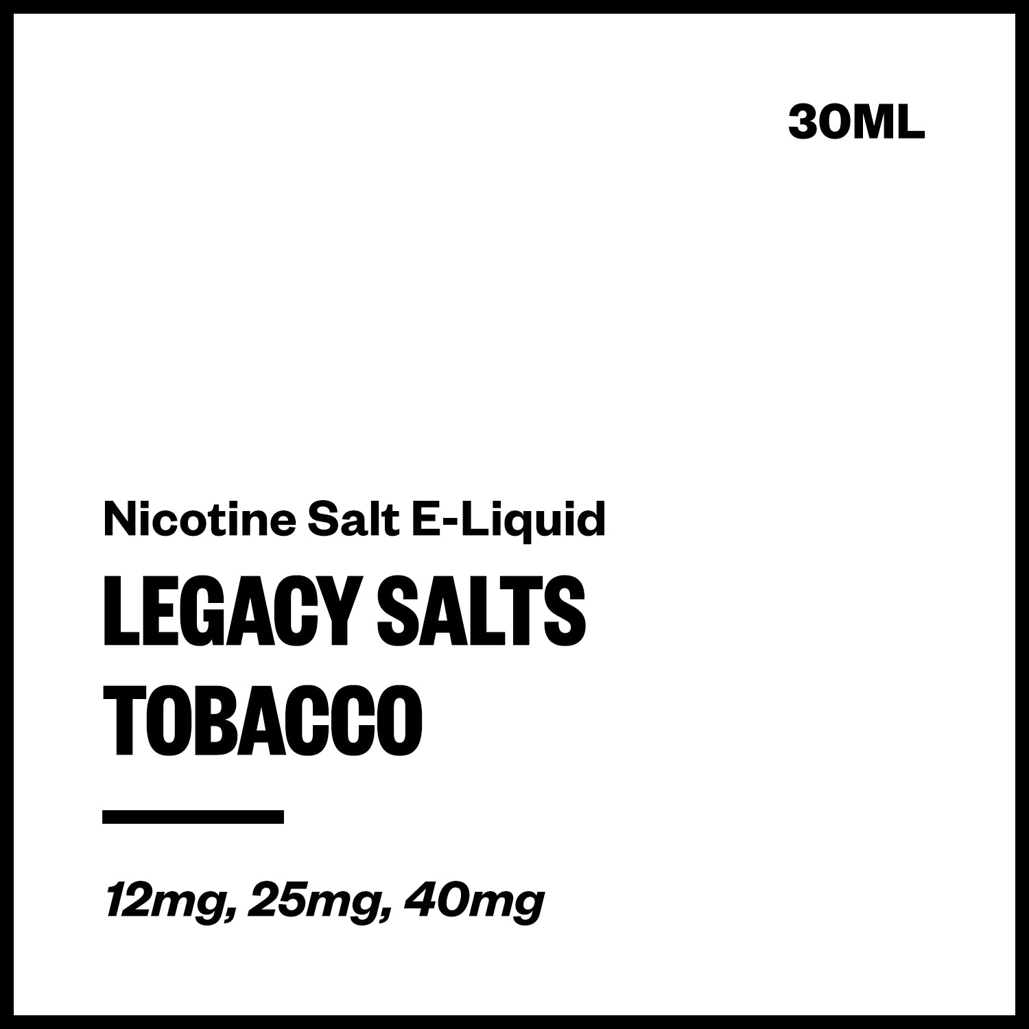 vapourium-legacy-salts-tobacco.jpg Legacy Salts - Tobacco (Nic Salt E-Liquid) - Image 1