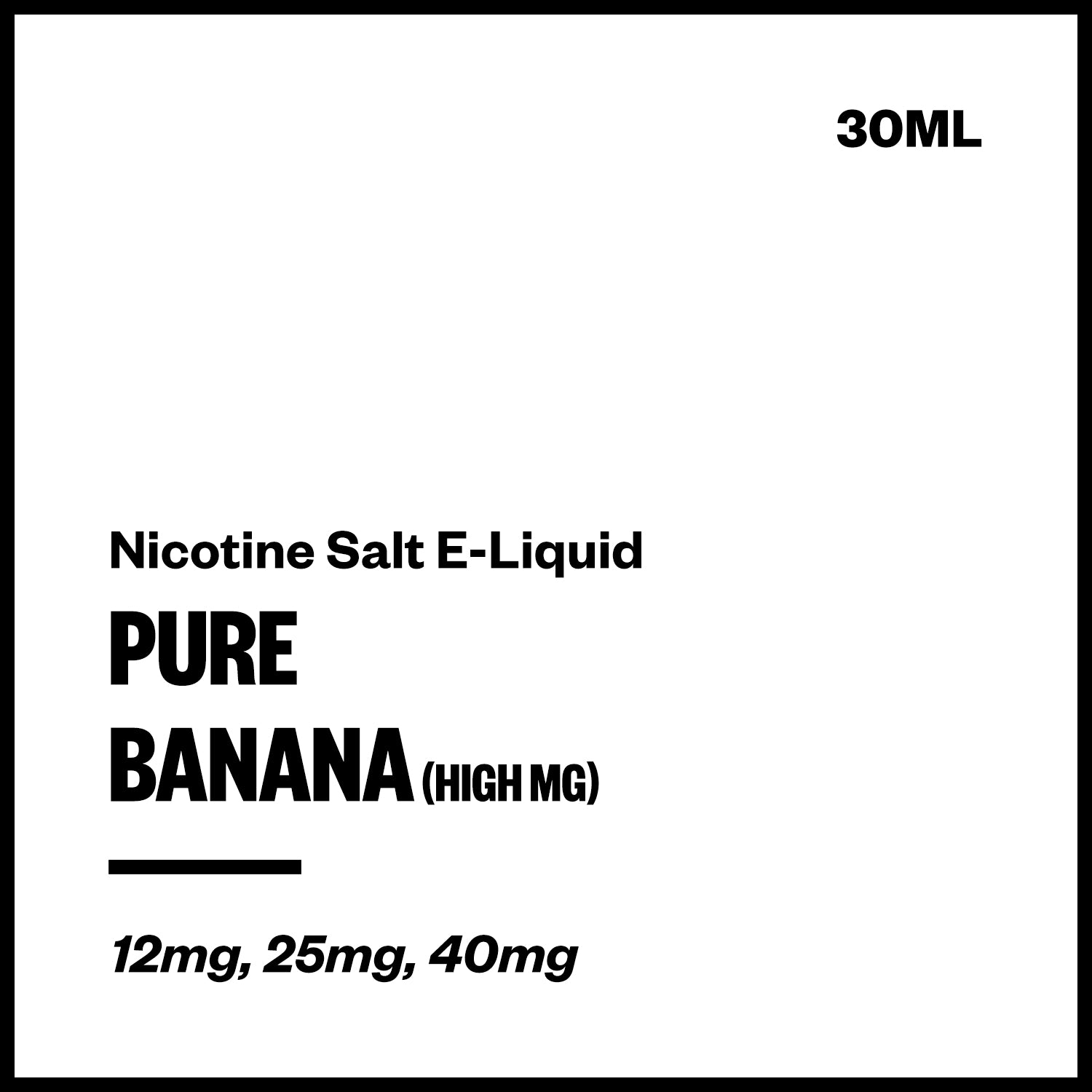 vapourium-pure-banana-high-mg.jpg Pure - Banana (High MG Nic Salt E-Liquid 30ml) - Image 1